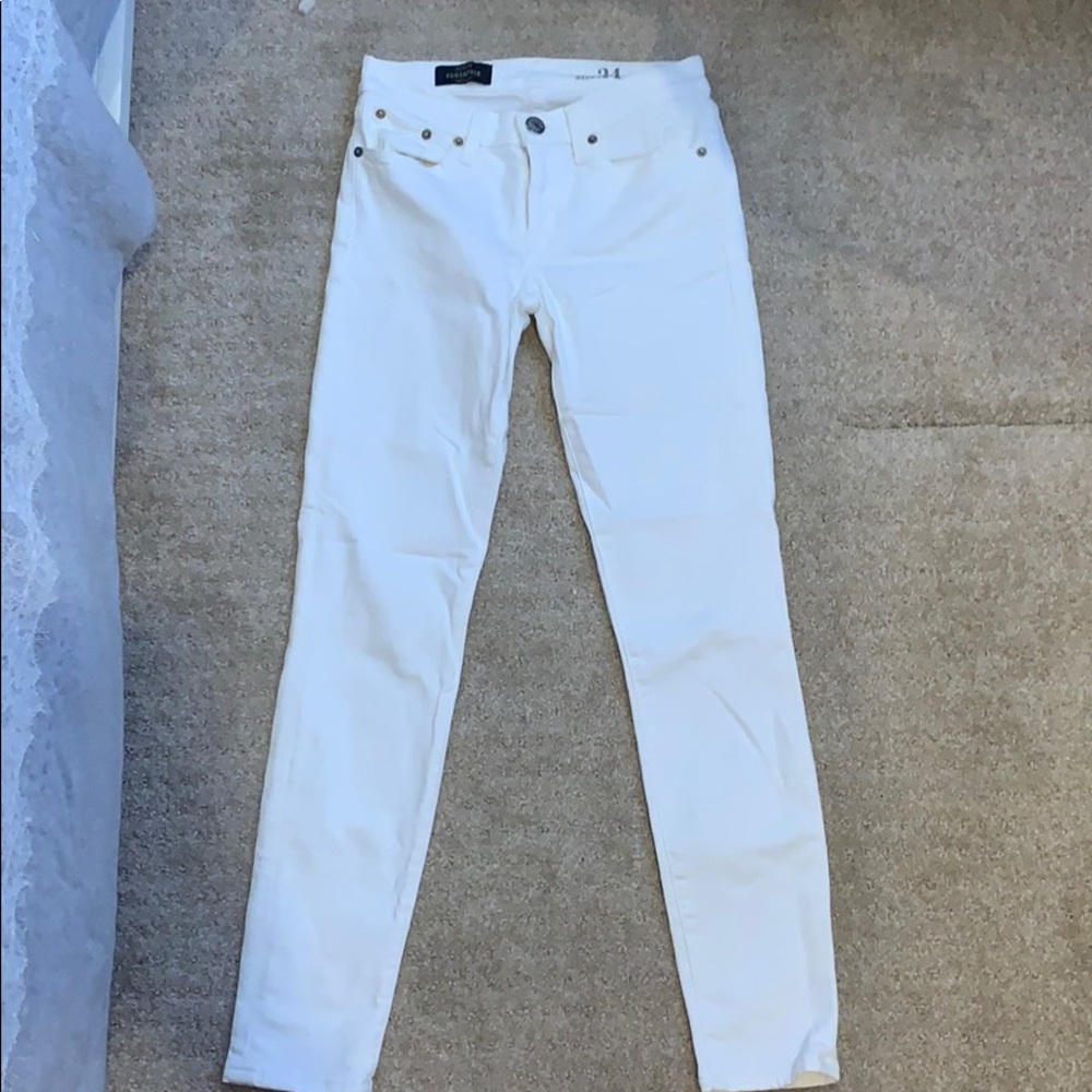 White J. Crew Toothpick skinny jeans